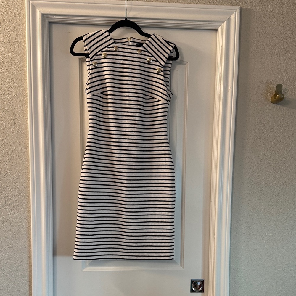 Tommy Hilfiger Navy and White Striped Mini Dress